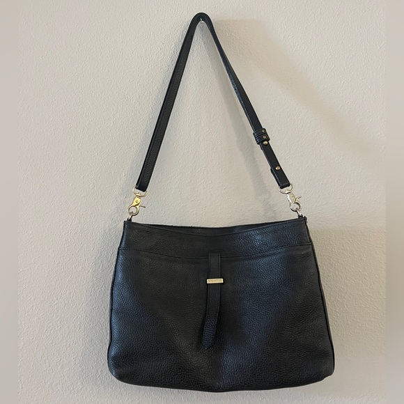 Brahmin Bags Brahmin All Day Convertible Pebbled Leather Crossbody Shoulder Bag In Black